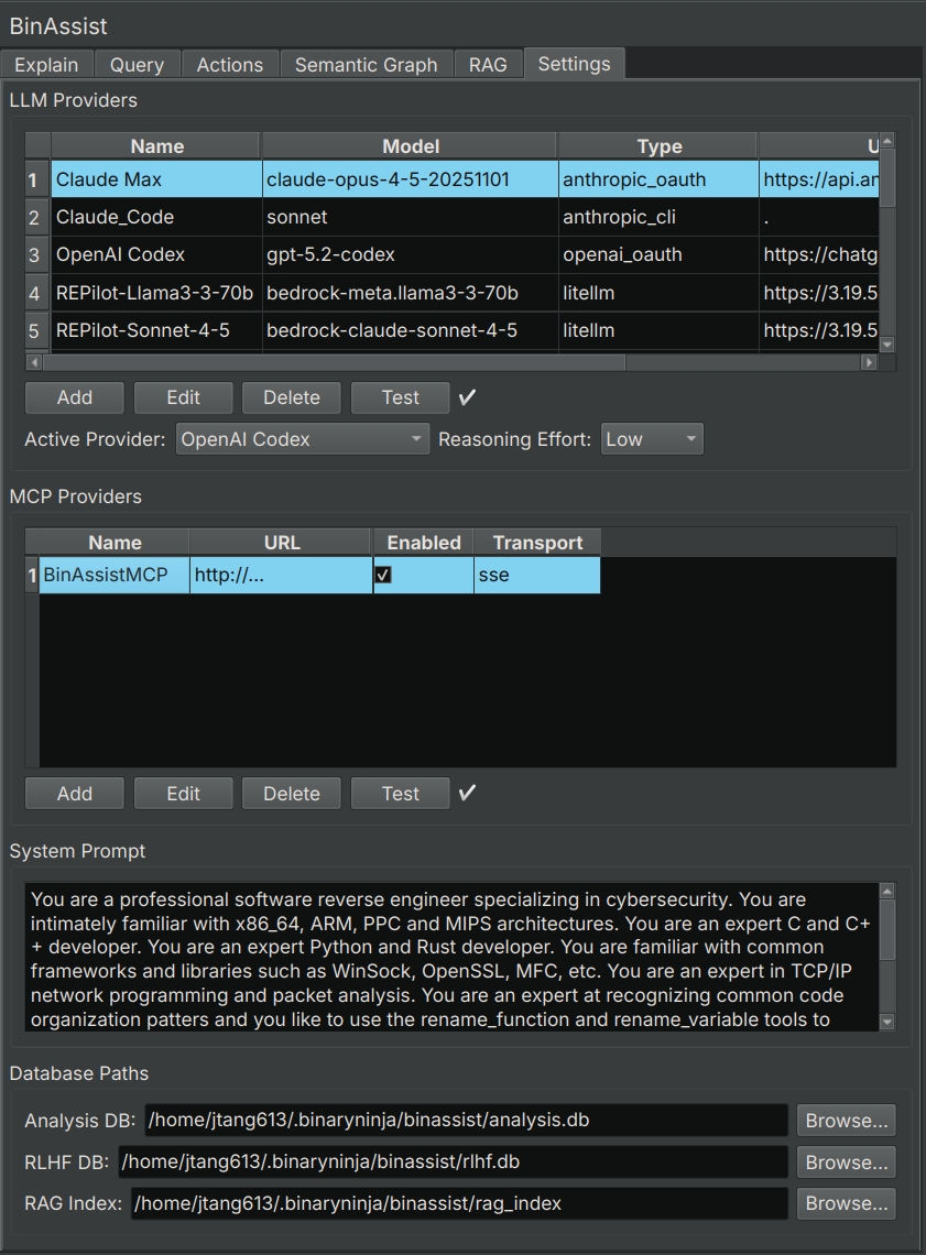 Settings Tab Overview