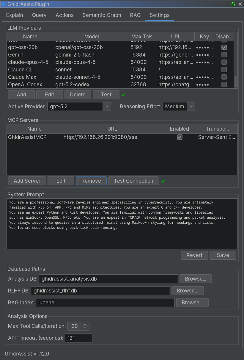 Settings Tab Overview